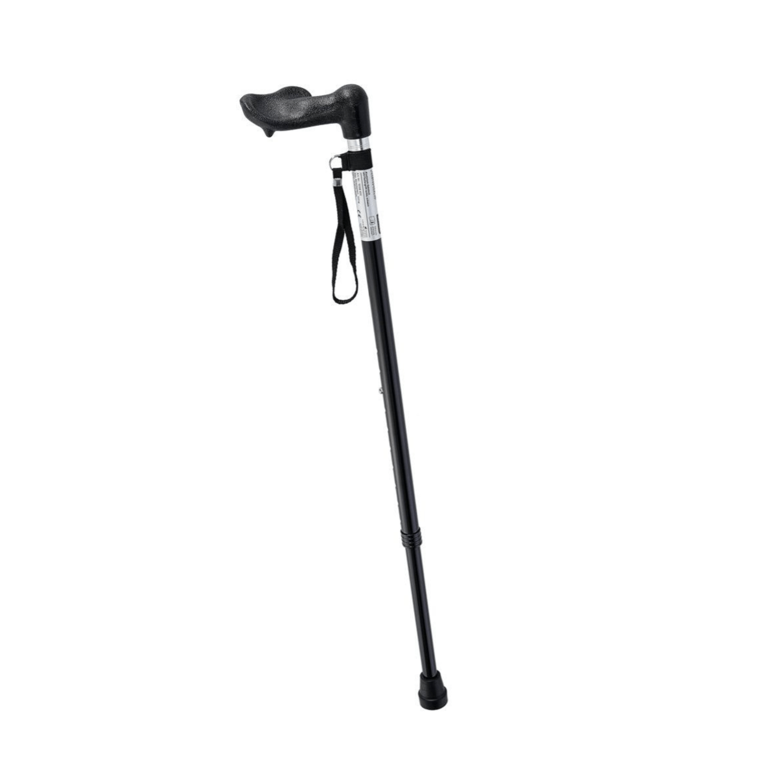 Aluminium Gehstock mit Fischergriff Schwarz