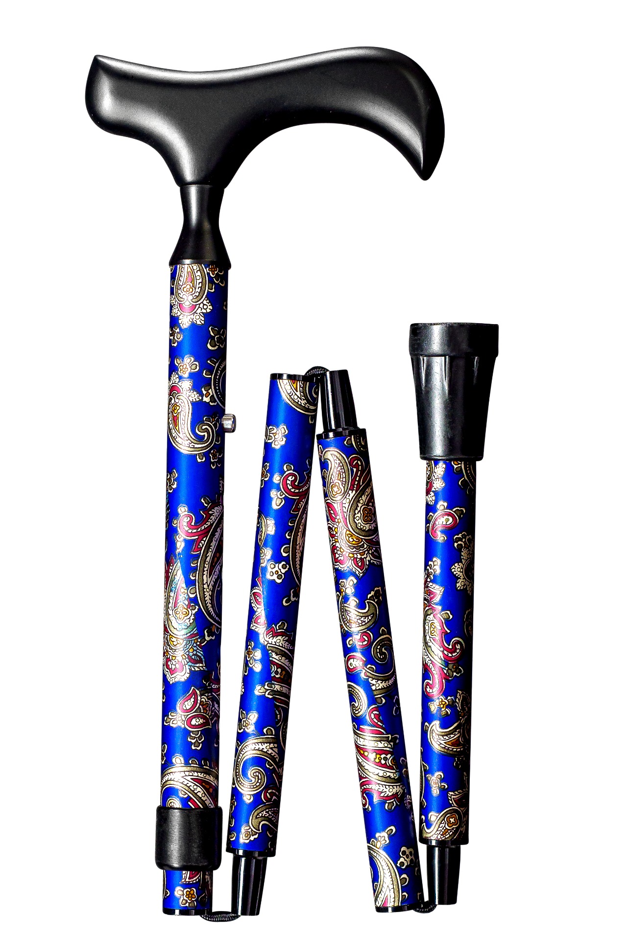 Deluxe Faltstock - Neck Paisley Blau