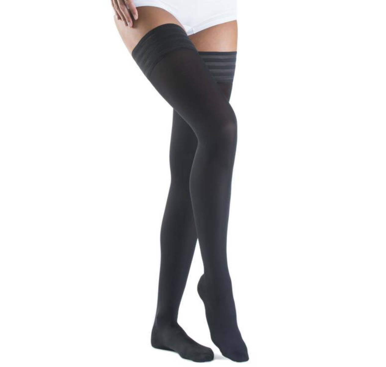 Stützstrümpfe Sigvaris Delilah 70 FLAT Schenkelstrümpfe schwarz